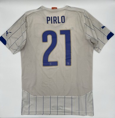 Italy Pirlo 2014/2015 #21 Authentic PUMA Jersey M Men White Blue