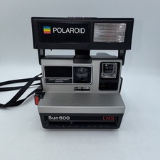 Polaroid Sun 600 LMS Film Camera Strap Black/Silver VtG Instant Camera Untested