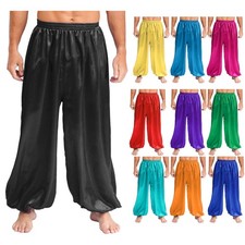 Men Pants Renaissance Bloomers Royal Trousers Showman Casual Satin Belly Dance