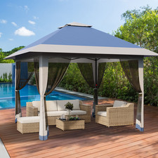 4x4M Pop Up Garden Gazebo Outdoor Party Tent Canopy With Sides Heavy Duty