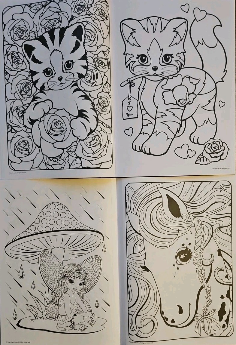 Lisa Frank Coloring & Activity Book, Color & Trace, Paint Box To Color Set Of 3