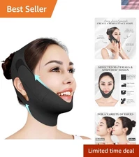 Soft Ice Silk Chin Strap for Sleeping - Adjustable Jawline Shaping Mask, M