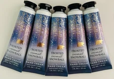 5 New Bath & Body Works FROSTED COCONUT SNOWBALL 1 Oz Shea Hand Cream Lot Set