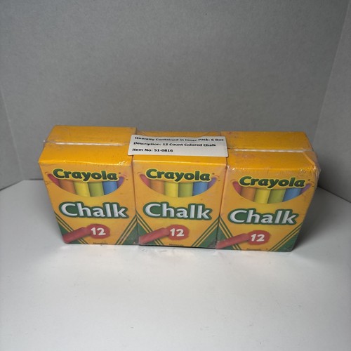 Crayola Zeichenkreide - verschiedene Farben, 12 Sticks pro Box (6er Pack) - Neu - Bild 2 von 2