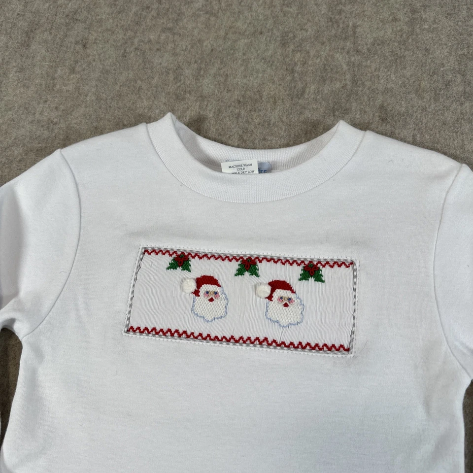 Camiseta blanca manga larga Vive La Fete talla 2 Papá Noel con calado Foto 2 de 4