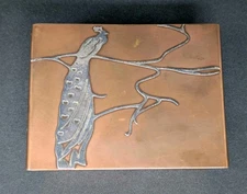 BEAUTIFUL! 4½" Otto Heintz HUMIDOR Box STERLING on Copper ARTS & CRAFTS