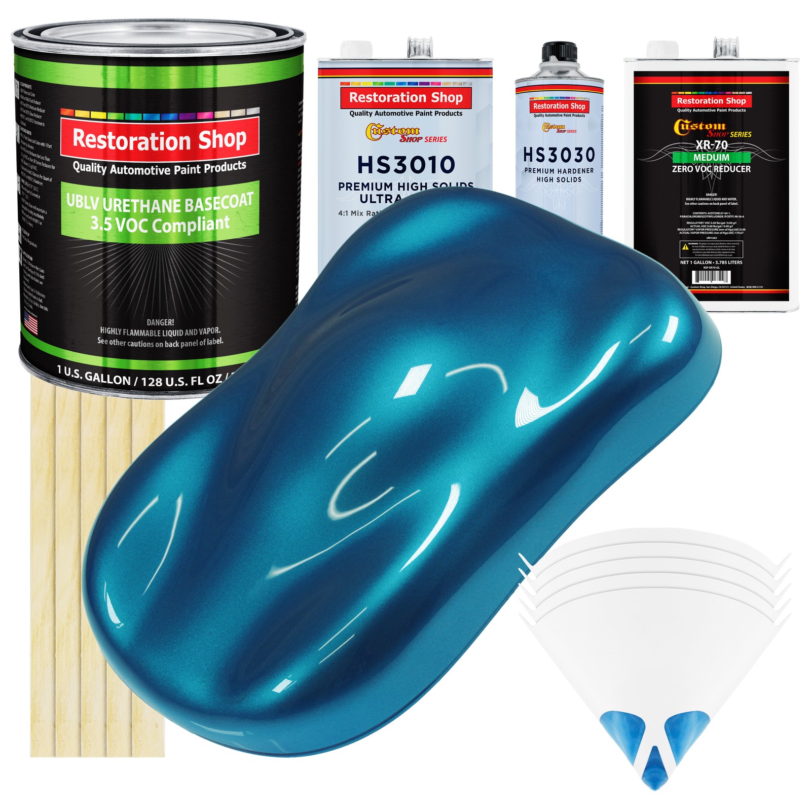 Cobra Blue Metallic Premium Gallon Kit Low VOC URETHANE BASECOAT Auto Paint Kit