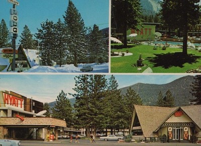Chrome Postcard Hyatt Lodge South Lake Tahoe California Multiple Views Chrome