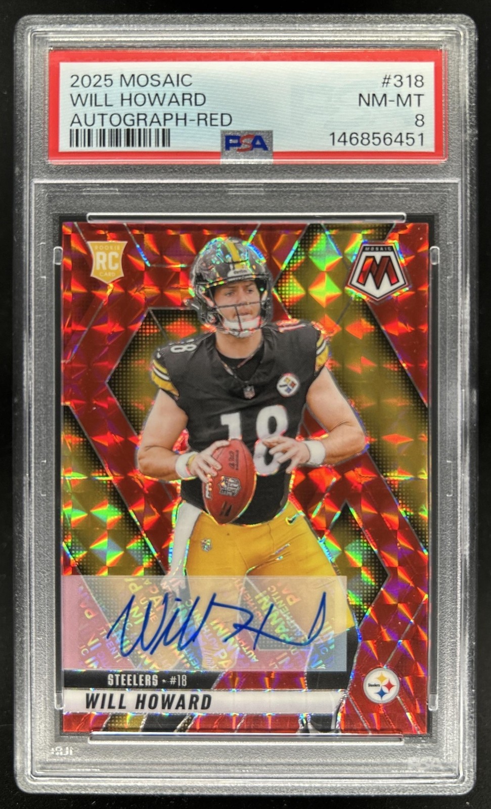 Will Howard Panini Mosaic #318 Autograph-Red