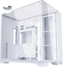 O11Vision Compact White-Steel-Tempered Glass ATX Mid Tower Computer Case-Back Co