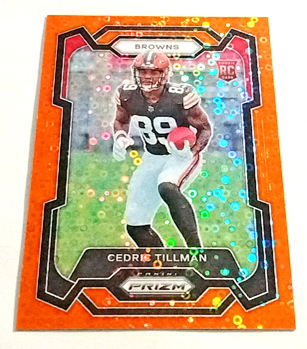 2023 Panini Prizm #321 Cedric Tillman Rookie Orange Disco Cleveland Browns. C115