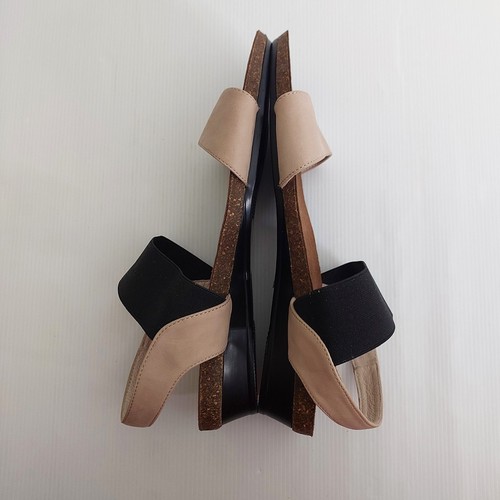 Klouds Leather Black/BeigeBrown - Silver Lining Hannah Flat Sandals Size 41 - Picture 4 of 9