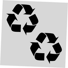 Recycle Sticker for Trash Can, 2 Pack Sign Decal to 5 X 5 Inches Black