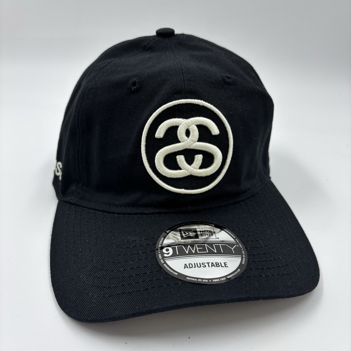 STUSSY Baseball Hat Adjustable Strapback Cap Black New Era 9Twenty