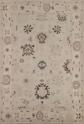 Muted Oushak Turkish Area Rug 8x10 Hand-knotted Wool Vegetable Dye Carpet