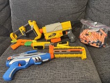 2007 Nerf N-Strike Recon CS-6 Yellow Dart Gun Blaster w/Attachments