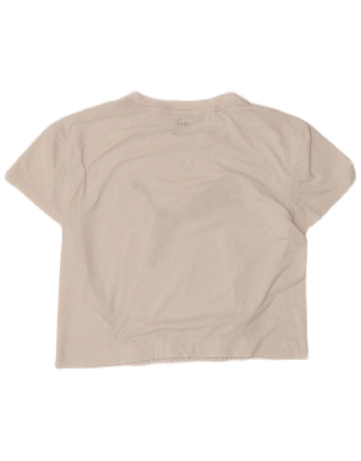 Puma Womens Crop Graphic T-Shirt Top UK 10 Small White Polyester CH16 thumbnail 2