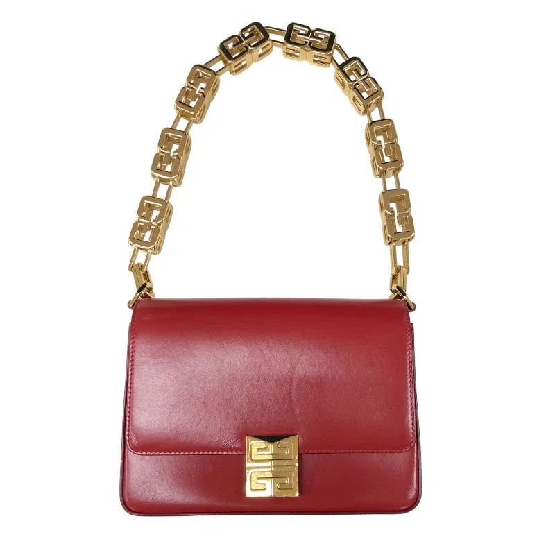 Givenchy — GIVENCHY Antigona Medium Chain Red Leather Shoulder Bag #OKB4245