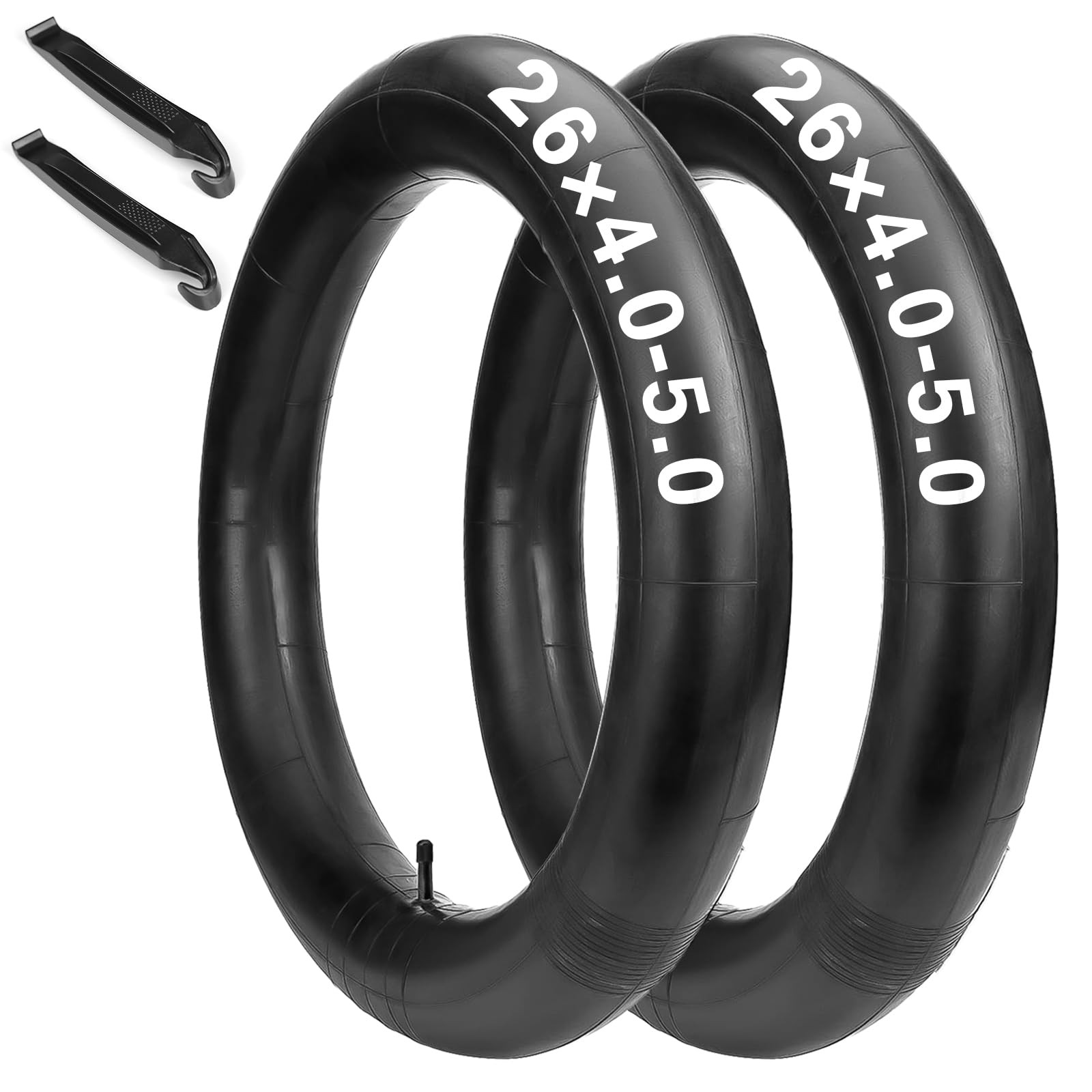 2-Pack 26&times;4.0/5.0 Fat Tire Bike Tubes Heavy Duty Bike Tube with AV 32mm