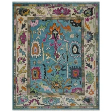 Oushak  Modern  Wool Hand Knotted Rug, 5x8 Turkish Knot Area Rug For Living Room