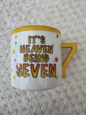 Keramikbecher ''It's Heaven Being 7'' halbe Größe