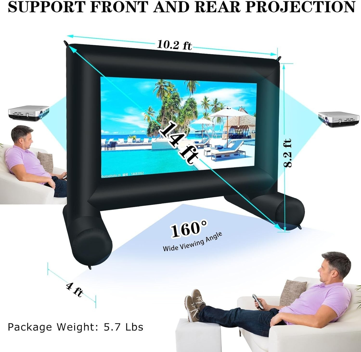 Large Inflatable 168 Inch Projection Screen - Perfect for Outdoor Gatherings
