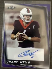 2024 Leaf - Grant Wells #BA-GW1 Virginia Tech Hokies - AUTO