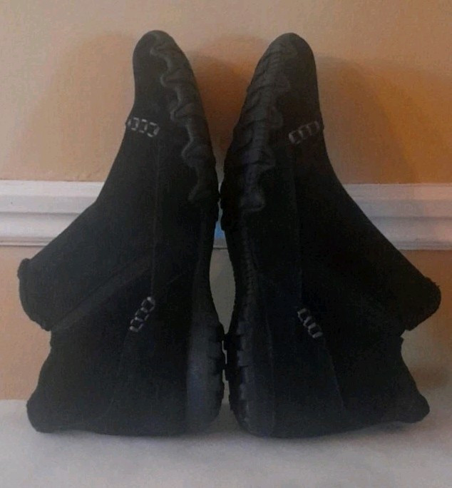 Skechers Womens Bikers Zippiest Black Suede Comfort Zip Ankle