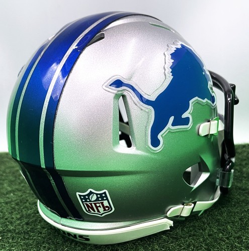 CUSTOM RIDDELL SPEED MINI FOOTBALL HELMET - DETROIT LIONS - Picture 8 of 8