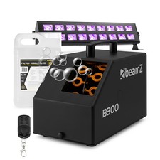 BeamZ B300 Bubble Machine with BUV293 LED UV Light Bar & 5L Fluid