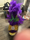 2026 Krewe of Muses Shoe,  Purple Feathers Mardi Gras Shoe — photo 1