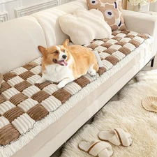 Triflice Fluffy Couch Cover for Pets - Large 27.6*70.9in, Brown 