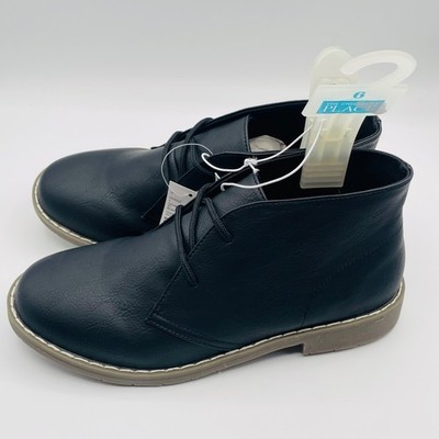 The Children's Place Kids Youth Black Faux Leather Chukka Boots Dress Casual 6