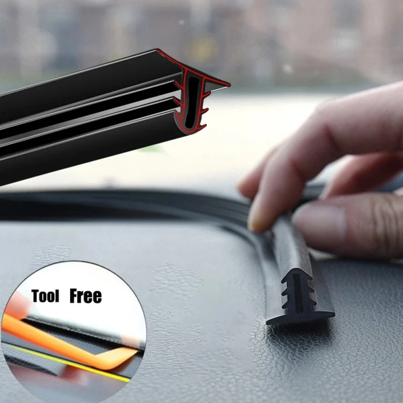 Tira de sellado insonorizada de goma de 1,6 m para parabrisas universal de tablero de instrumentos de automóvil Foto 2 de 4