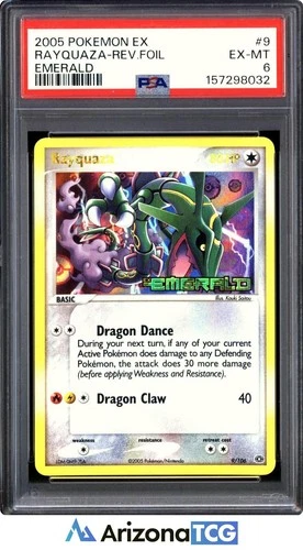 Pokemon 2005 Rayquaza 9/106 Reverse Holo Rare EX Emerald PSA 6