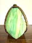 VINTAGE 60s-70s Tiffany Style Slag Glass Marbled Tulip LAMP SHADE 10" Tall