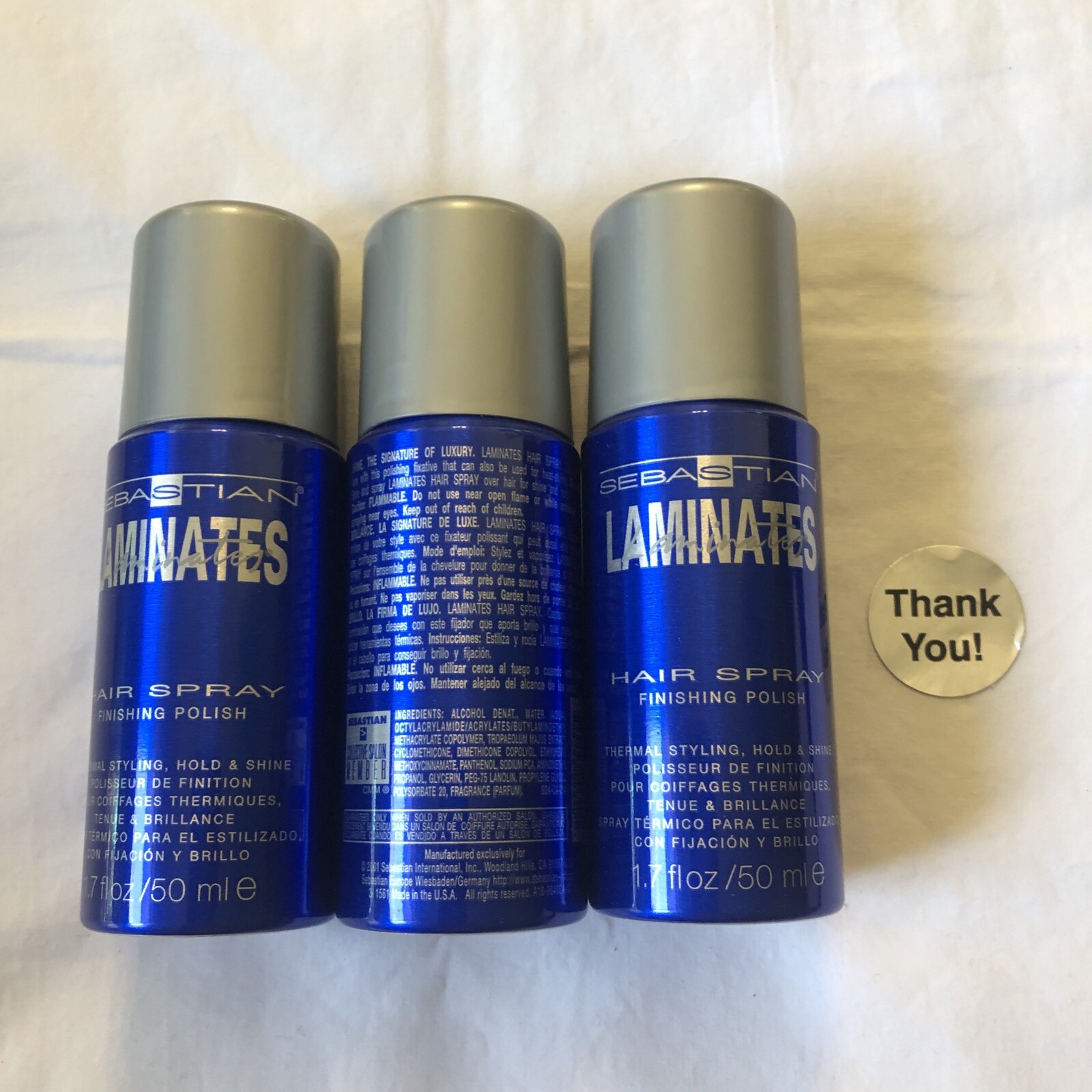3x Sebastian Laminates Hair Spray Finishing Polish 1.7fl Discontinue HTF