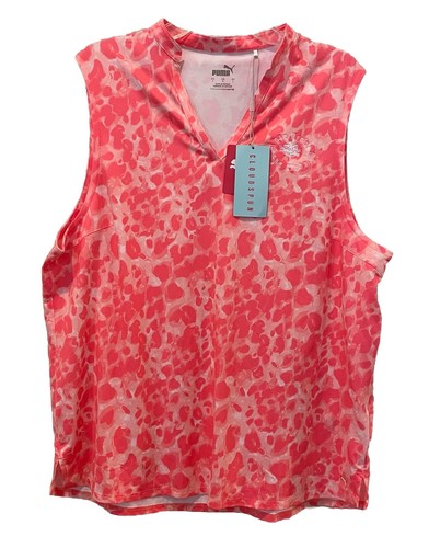 Puma Tank Womens Large Cloudspun Georgia Peach Golf Embroidered Athlesure NWT - Picture 7 of 8