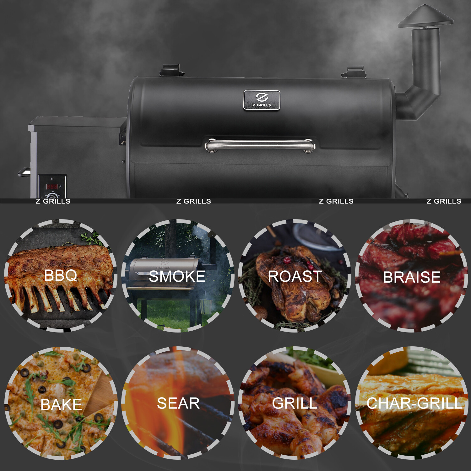 Z Grills ZPG550B2 Wood Pellet Grill BBQ Pizza Oven Digital Control 553