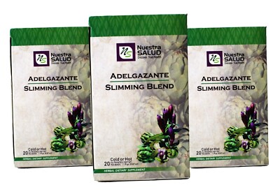 Slim Tea Blend Adelgazante Herbal Tea  Value Pack (60 tea bags) Bitter Flavor 