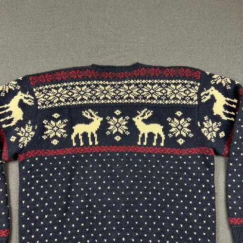 Polo Ralph Lauren Sweater Mens Large Hand Knit 100% Wool Vintage Deer Fair Isle - Picture 8 of 10