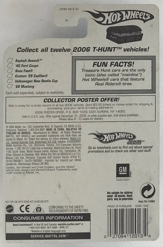 2006 Hot Wheels Treasure Hunts Custom ‘59 Cadillac Limited Edition #4 Of 12 - Image 2 of 2