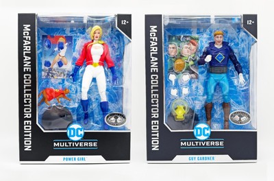 McFarlane DC Collector Platinum Edition Power Girl Guy Gardner SET OF 2 CHASE