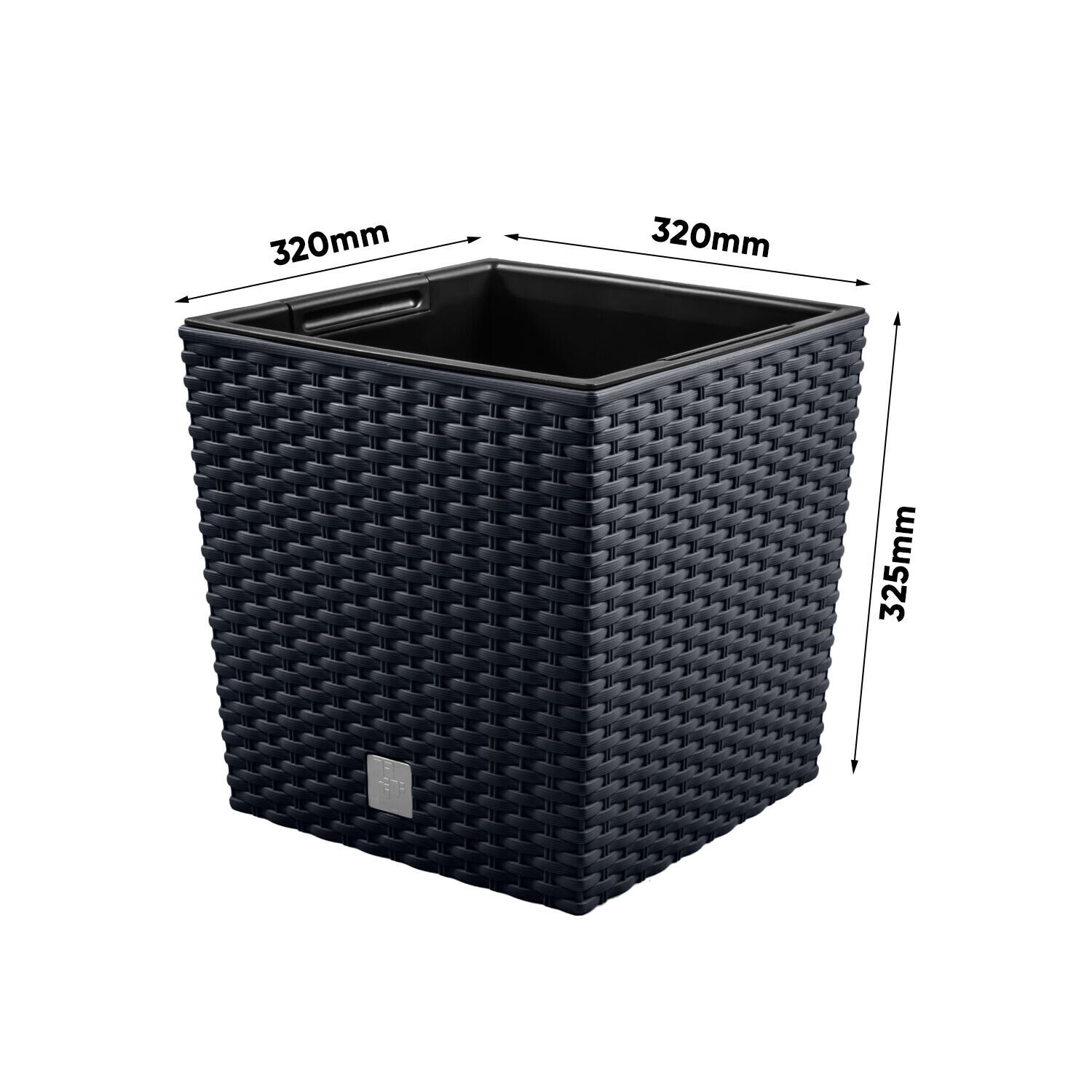 PAFEN Set Di 2 Vasi Da Giardino Effetto Rattan 40x40 Cm Con Inserti Da 37L – Resistente Alle Intemperie – 4 Colori Disponibili - 2
