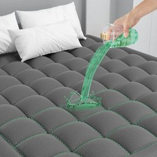 Extra Thick Waterproof Mattress Pad Deep Pocket Cooling Quilted Fitted Pillowtop