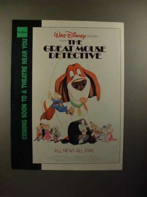 1986 Walt Disney's The Great Mouse Detective Movie Ad! | eBay