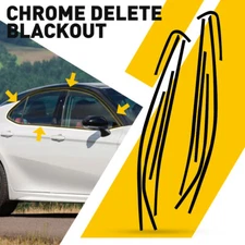 Chrome Delete Blackout Overlay for 2018-24 Toyota Camry Window Trim F