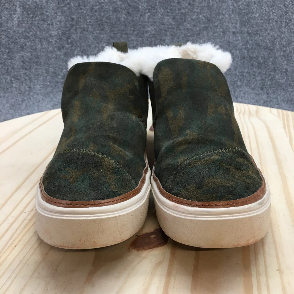 Zapatos Toms para mujer 7,5 Paxton camuflados zapatillas sin cordones cuero verde imitación piel cómodos Foto 4 de 4