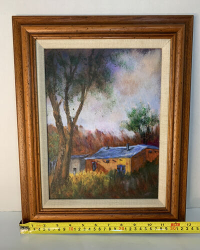 Barn Landscape Painting Signed Fall Autumn Rustic Acrylic Framed 16x13” - Picture 2 of 12