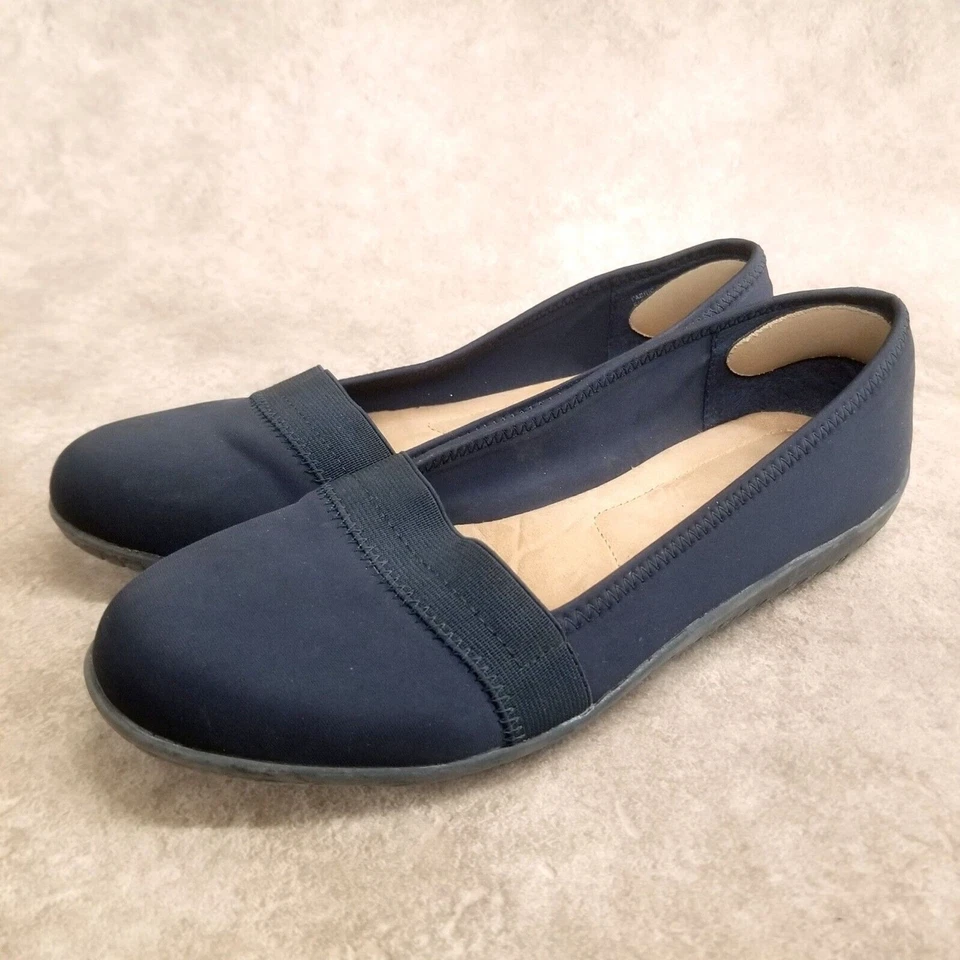 Mocasines planos Karen Scott Natalie para mujer talla 7,5 azules sin cordones Foto 4 de 4